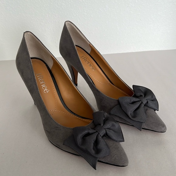 J. Renee Idrease Pump Gray Suede size 8 - Picture 1 of 13